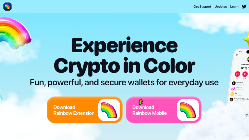 Rainbow анонимный криптокошелек с no-KYC.
