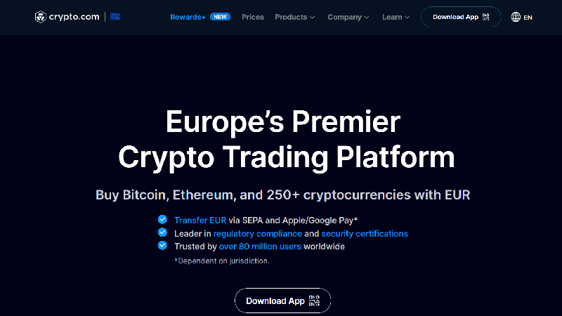 Криптовалютный кошелек Crypto.com.