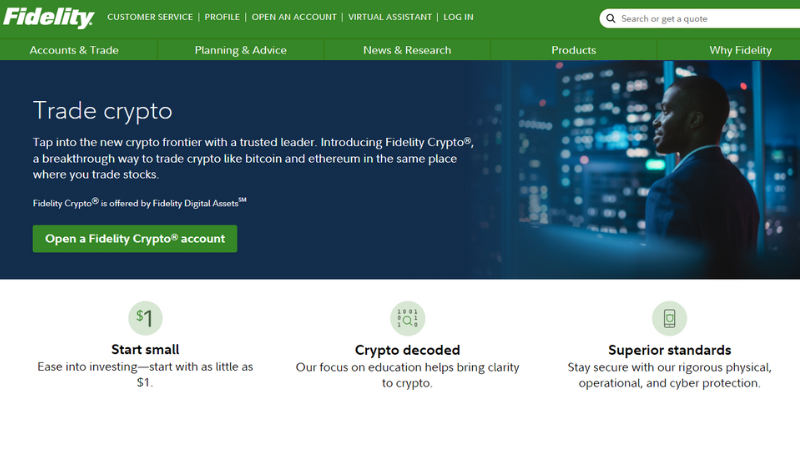 Криптовалютная биржа Fidelity